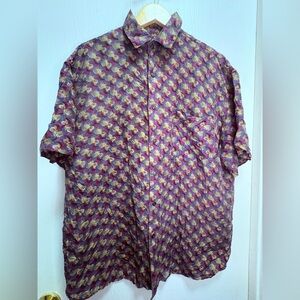 NAK Silk Men's Colorful Patterned Shirt